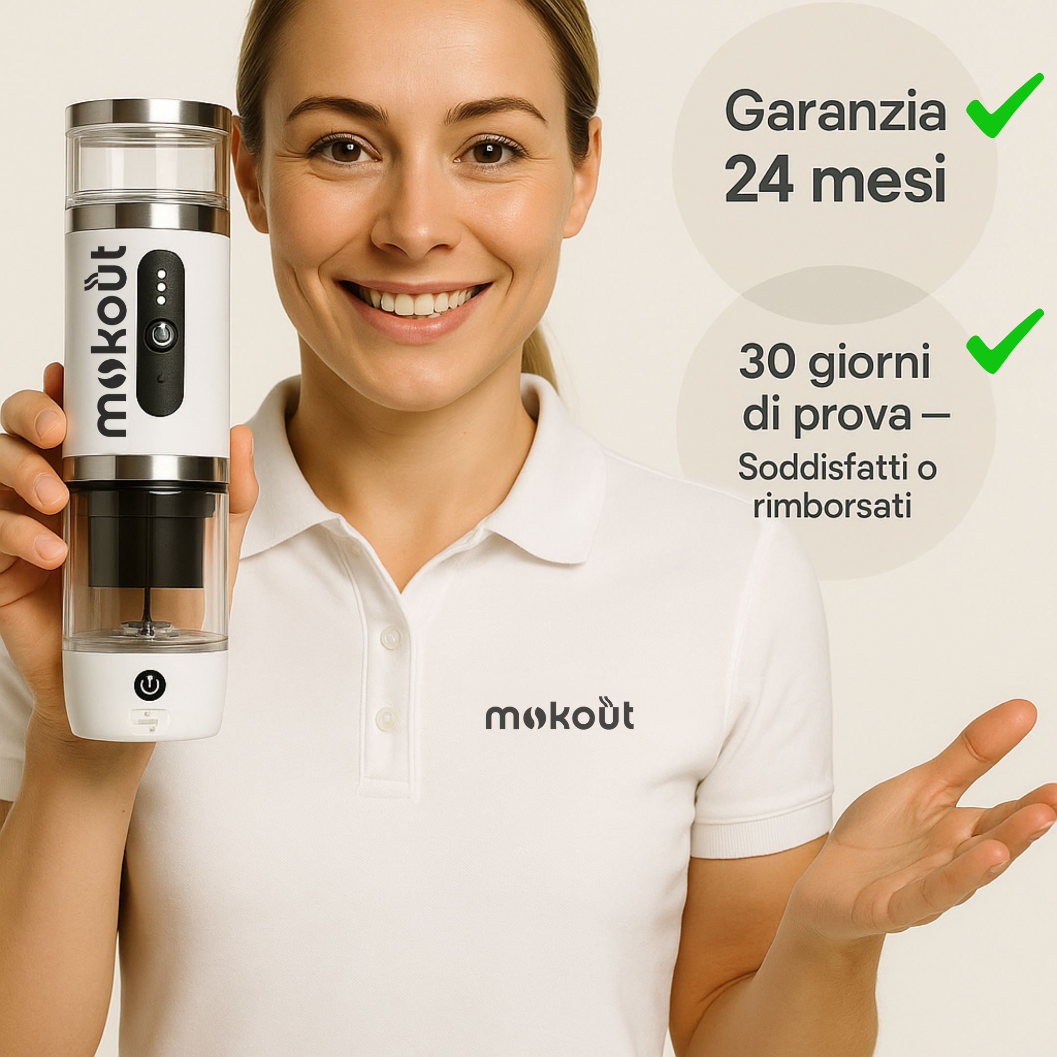 Mokout | macchina per caffè espresso portatile 4 in 1 + monta-latte elettrico