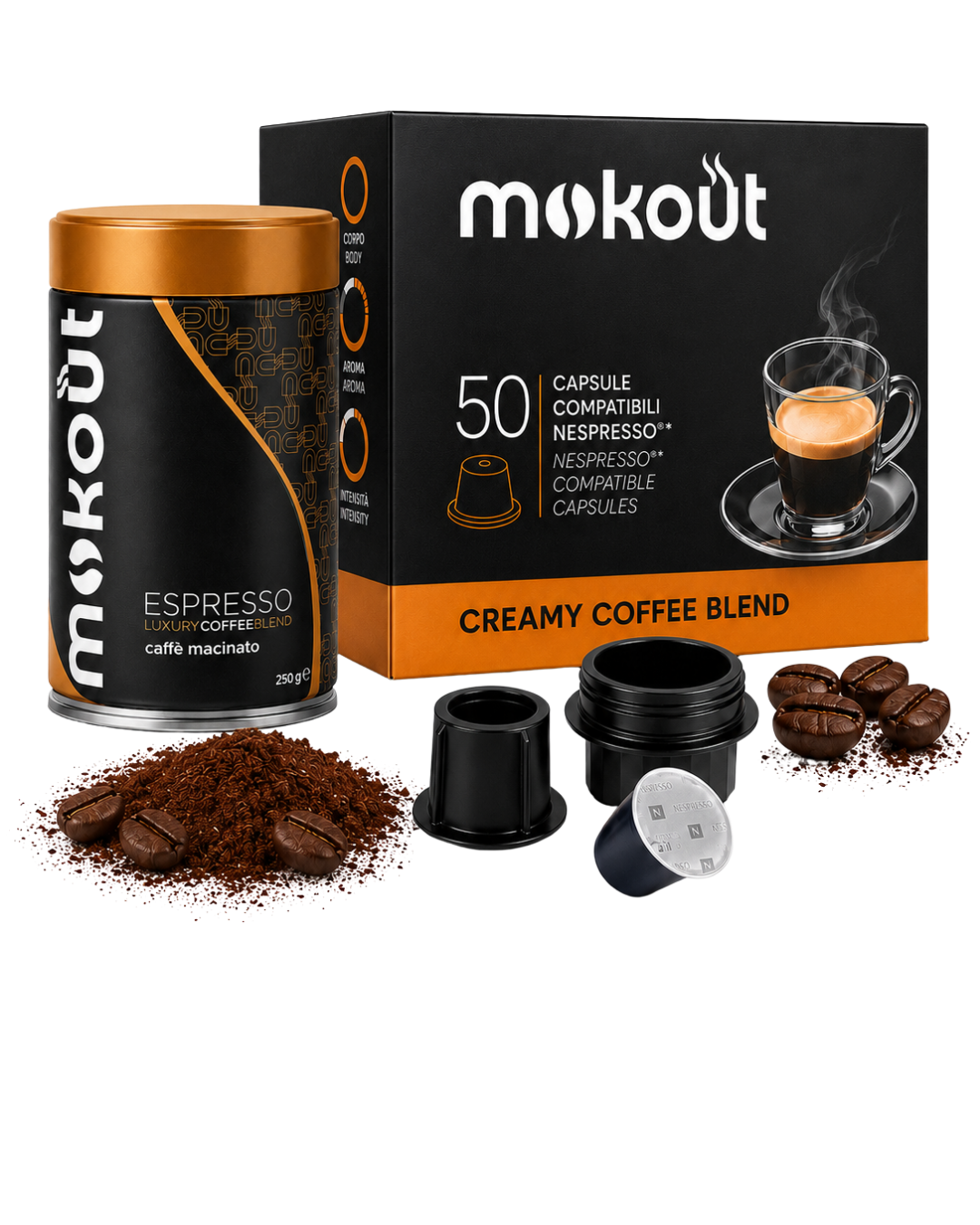 Kit Scopri Mokout Coffee | Macinato + 80 Capsule